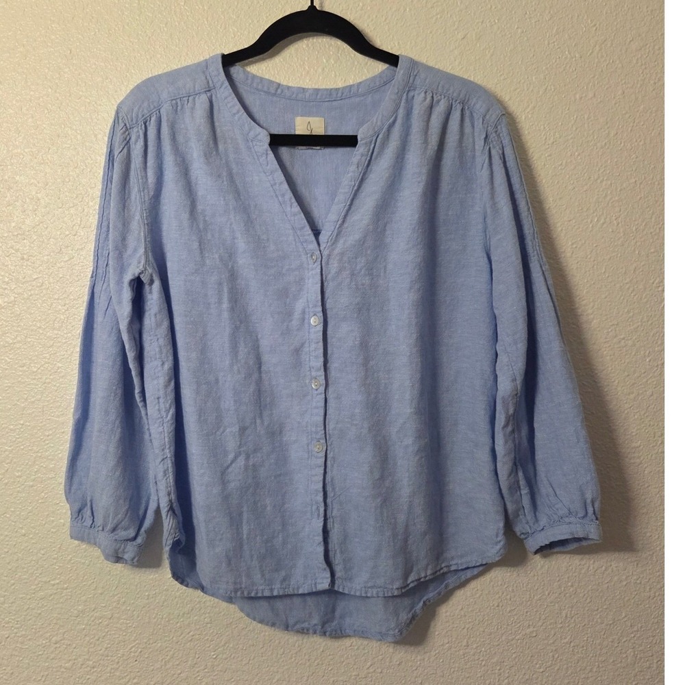Joie Elevated Basic Linen Blend Button Front Blou… - image 2